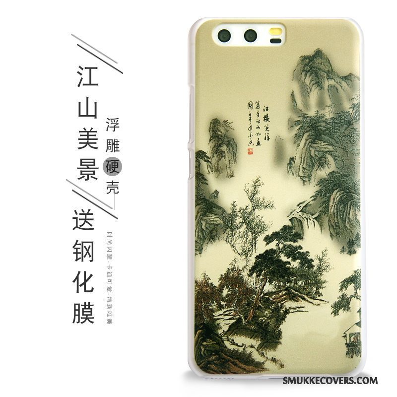 Etui Huawei P10 Plus Relief Af Personlighed Grøn, Cover Huawei P10 Plus Beskyttelse Telefonhård