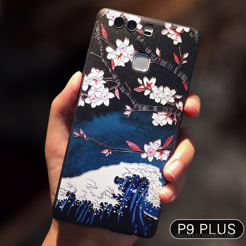 Etui Huawei P10 Plus Relief Gul Tynd, Cover Huawei P10 Plus Silikone Telefonanti-fald