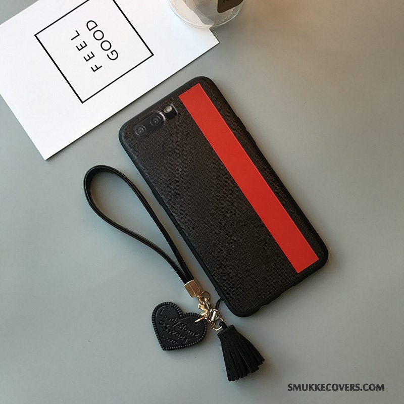 Etui Huawei P10 Plus Silikone Elskeren Sort, Cover Huawei P10 Plus Beskyttelse Simple Tassel