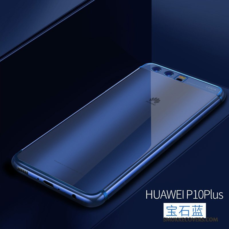 Etui Huawei P10 Plus Silikone Gennemsigtig Af Personlighed, Cover Huawei P10 Plus Kreativ Blå Telefon