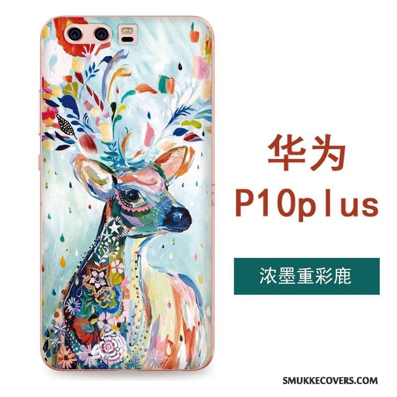 Etui Huawei P10 Plus Silikone Hængende Ornamenter Sort, Cover Huawei P10 Plus Blød Kinesisk Stil Kunst