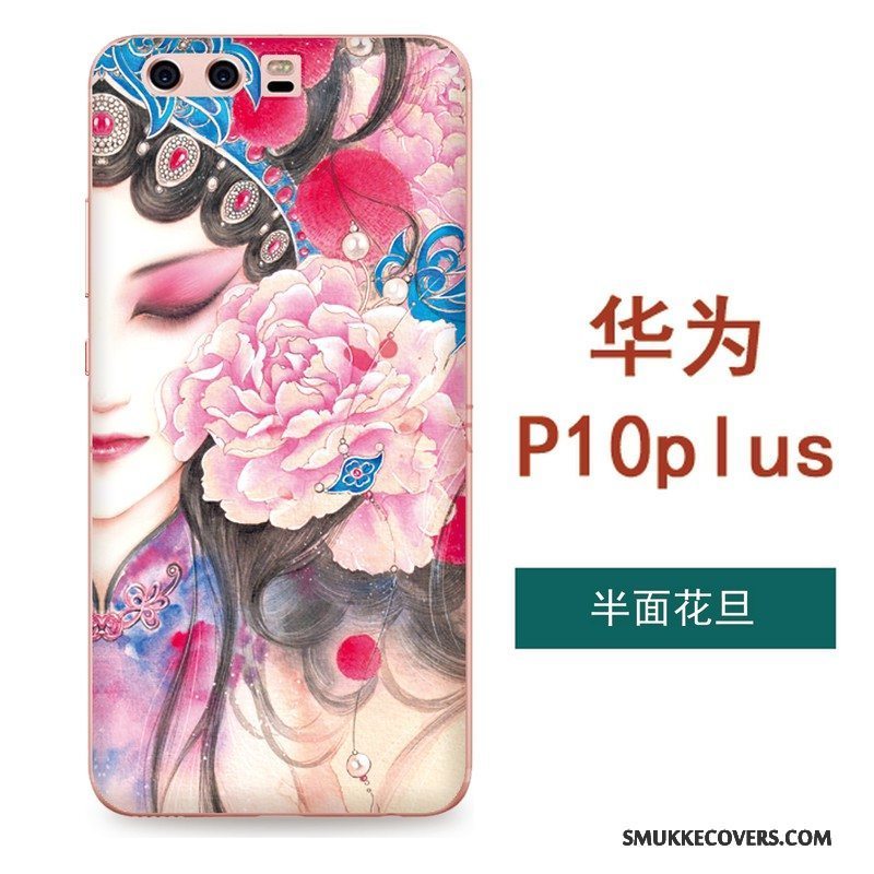 Etui Huawei P10 Plus Silikone Hængende Ornamenter Sort, Cover Huawei P10 Plus Blød Kinesisk Stil Kunst