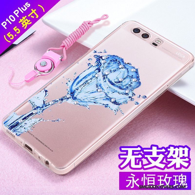 Etui Huawei P10 Plus Silikone Telefonanti-fald, Cover Huawei P10 Plus Relief Lyserød Trend