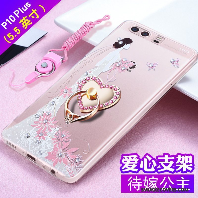 Etui Huawei P10 Plus Silikone Telefonanti-fald, Cover Huawei P10 Plus Relief Lyserød Trend