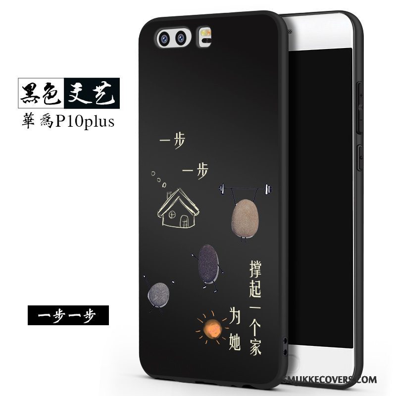 Etui Huawei P10 Plus Silikone Telefonanti-fald, Cover Huawei P10 Plus Tasker Af Personlighed Sort
