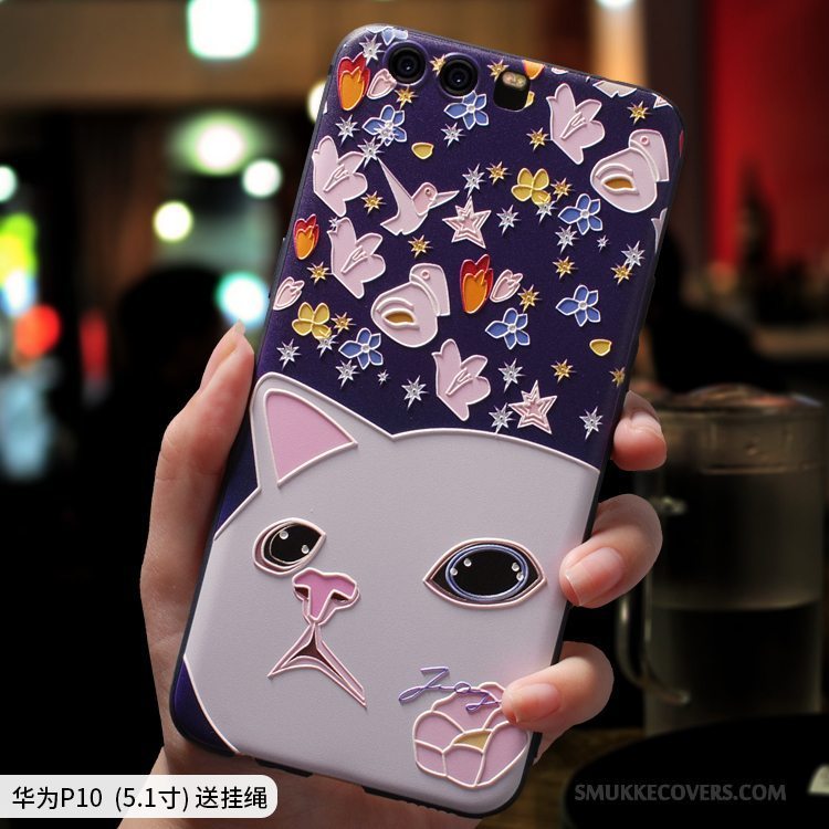 Etui Huawei P10 Plus Silikone Telefonlyserød, Cover Huawei P10 Plus Cartoon Smuk Hængende Ornamenter