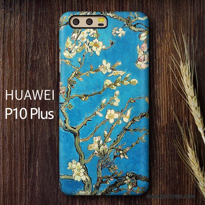 Etui Huawei P10 Plus Tasker Kunst Anti-fald, Cover Huawei P10 Plus Kreativ Blå Høj