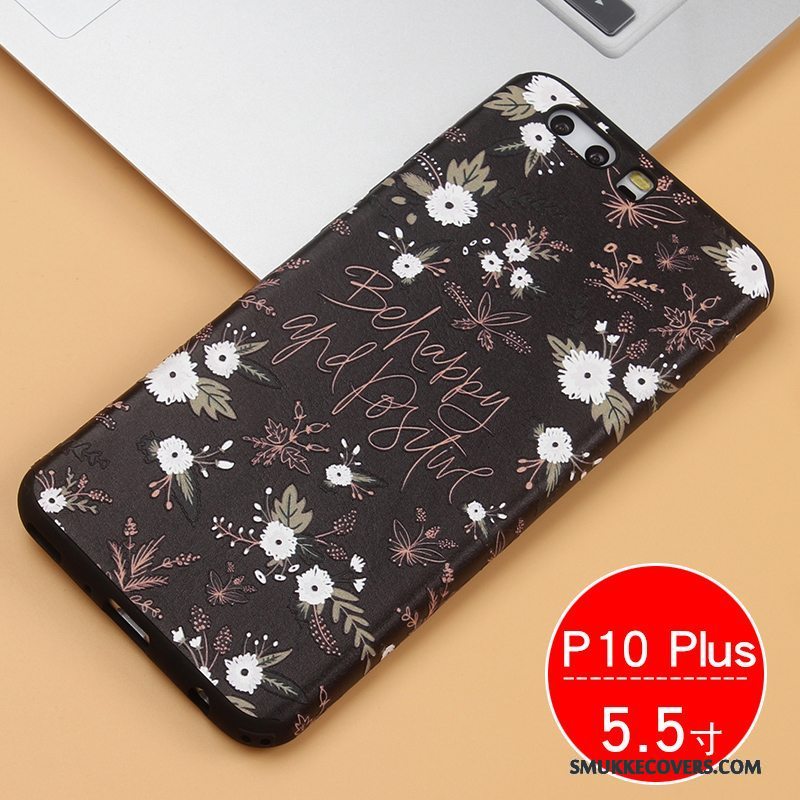 Etui Huawei P10 Plus Tasker Sort Anti-fald, Cover Huawei P10 Plus Blød Telefon