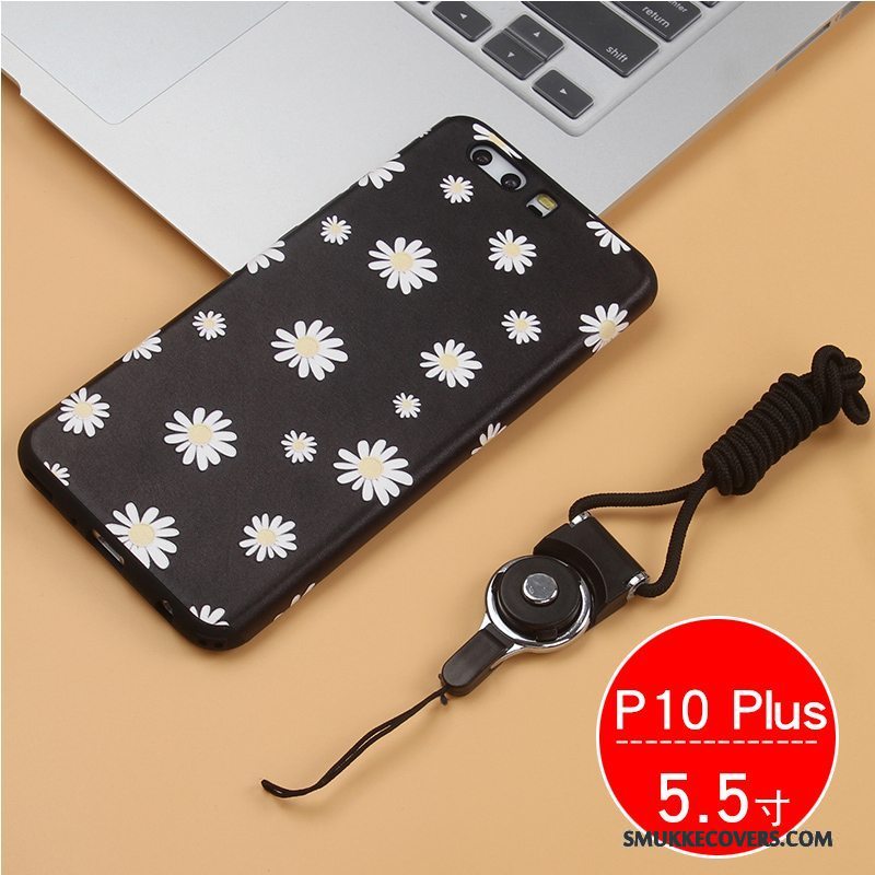 Etui Huawei P10 Plus Tasker Sort Anti-fald, Cover Huawei P10 Plus Blød Telefon