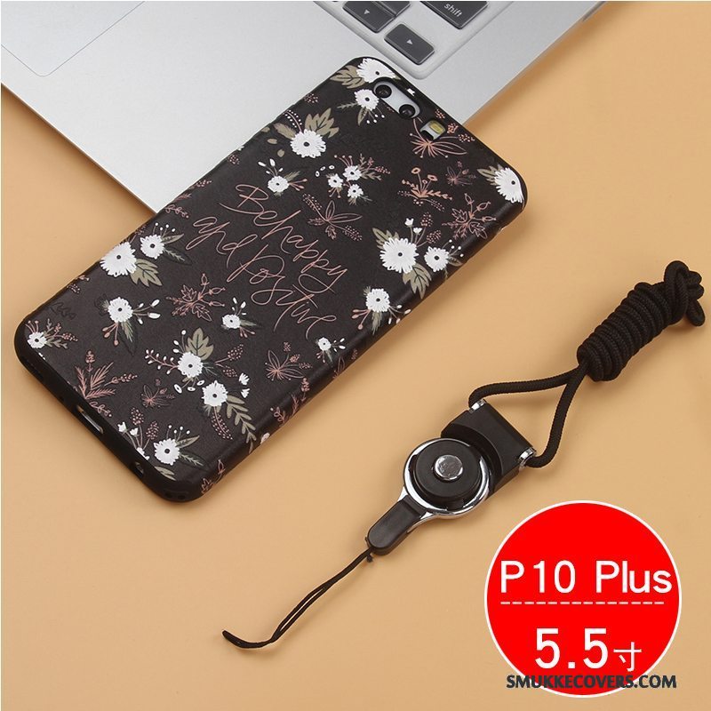 Etui Huawei P10 Plus Tasker Sort Anti-fald, Cover Huawei P10 Plus Blød Telefon