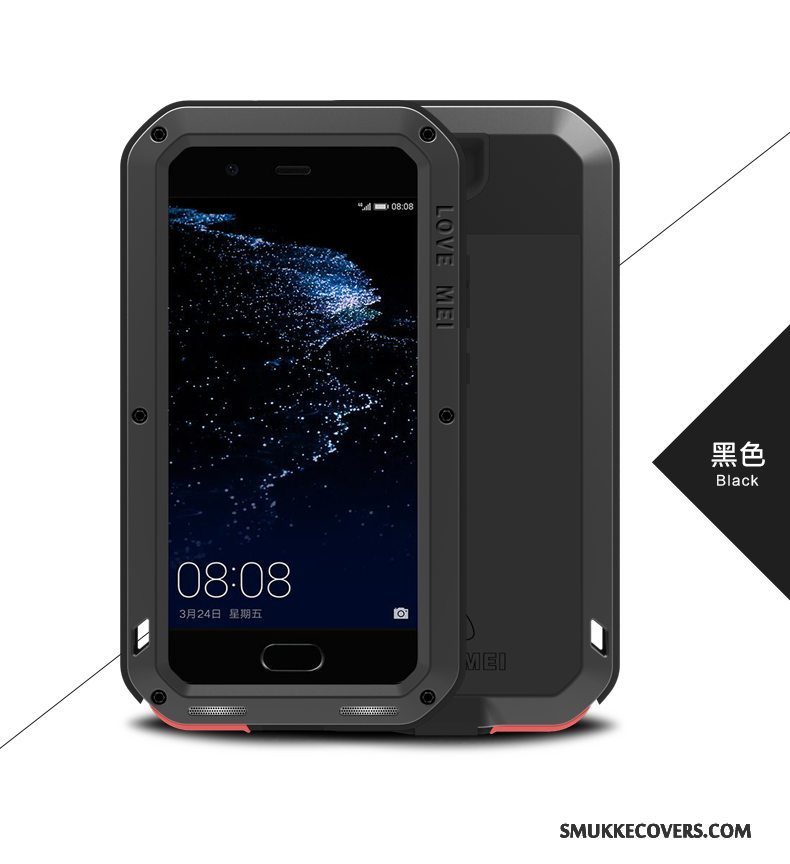 Etui Huawei P10 Plus Tasker Tre Forsvar Rød, Cover Huawei P10 Plus Beskyttelse Telefonanti-fald