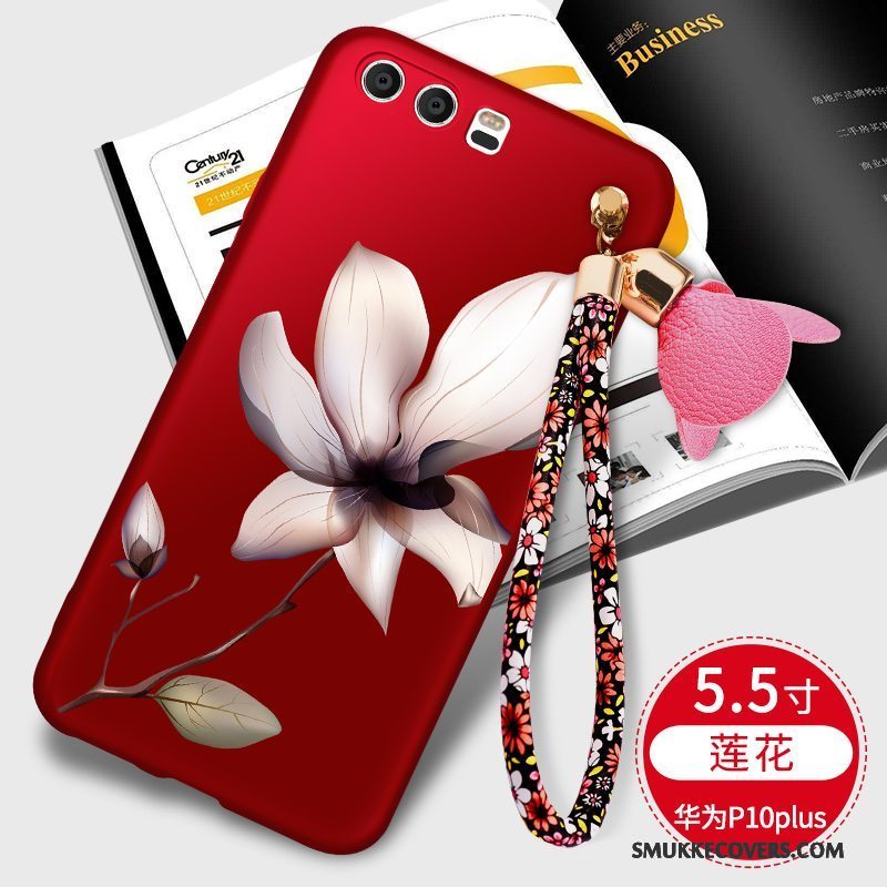 Etui Huawei P10 Plus Tasker Tynd Rød, Cover Huawei P10 Plus Silikone Trend Anti-fald