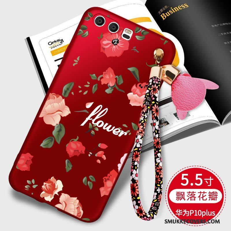 Etui Huawei P10 Plus Tasker Tynd Rød, Cover Huawei P10 Plus Silikone Trend Anti-fald