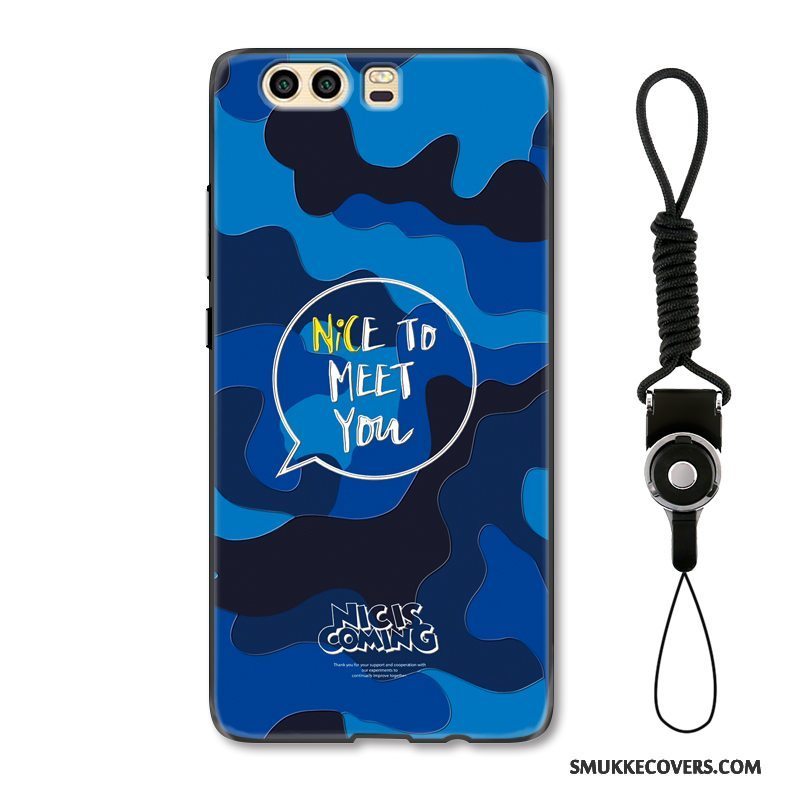 Etui Huawei P10 Relief Af Personlighed Nubuck, Cover Huawei P10 Beskyttelse Anti-fald Blå