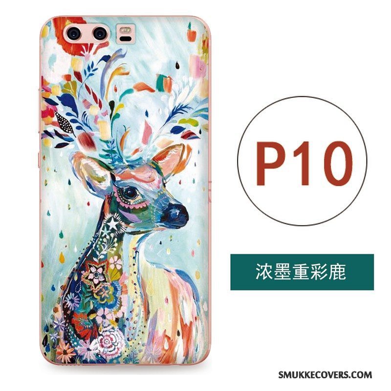 Etui Huawei P10 Relief Hængende Ornamenter Telefon, Cover Huawei P10 Kreativ Kunst Kinesisk Stil