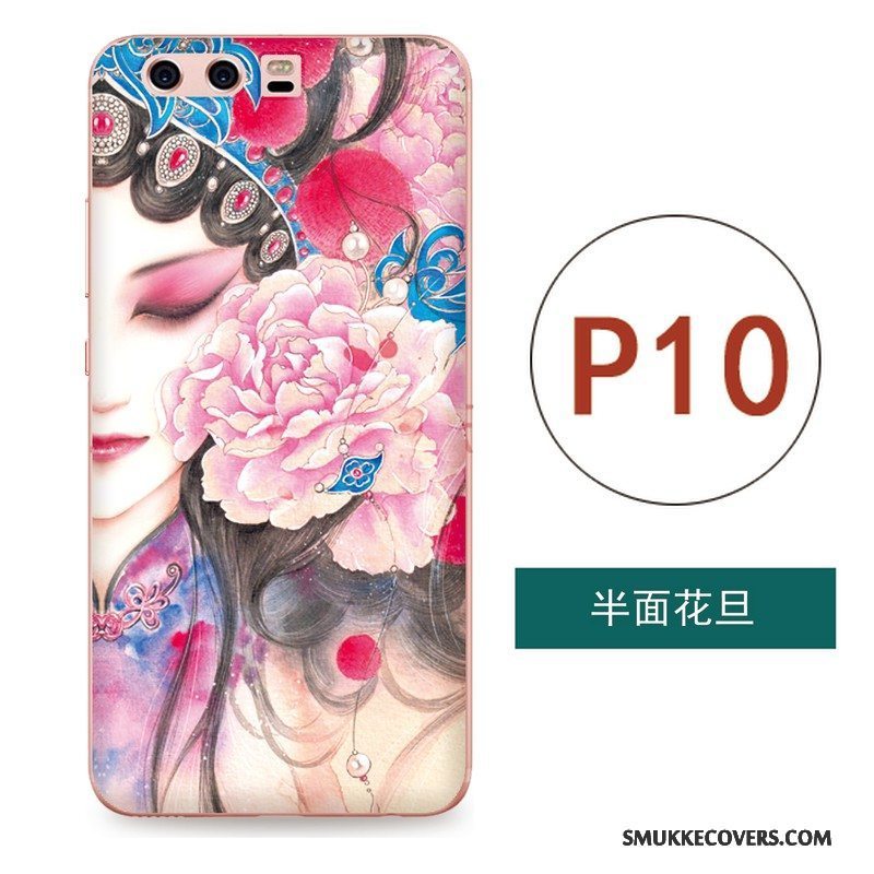 Etui Huawei P10 Relief Hængende Ornamenter Telefon, Cover Huawei P10 Kreativ Kunst Kinesisk Stil