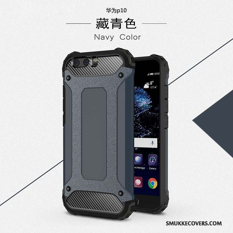 Etui Huawei P10 Silikone Sort Nubuck, Cover Huawei P10 Tasker Telefonanti-fald