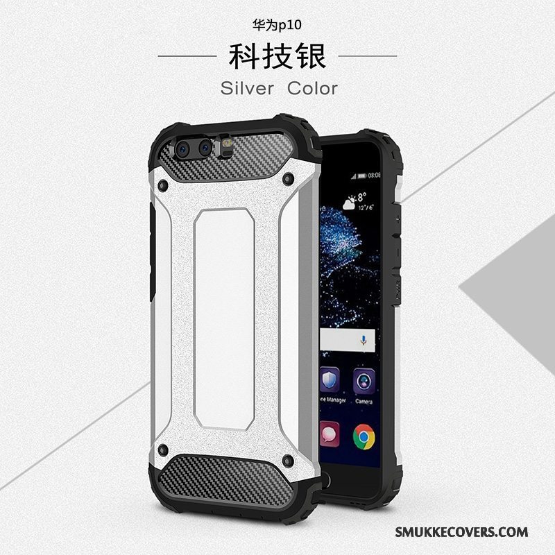 Etui Huawei P10 Silikone Sort Nubuck, Cover Huawei P10 Tasker Telefonanti-fald