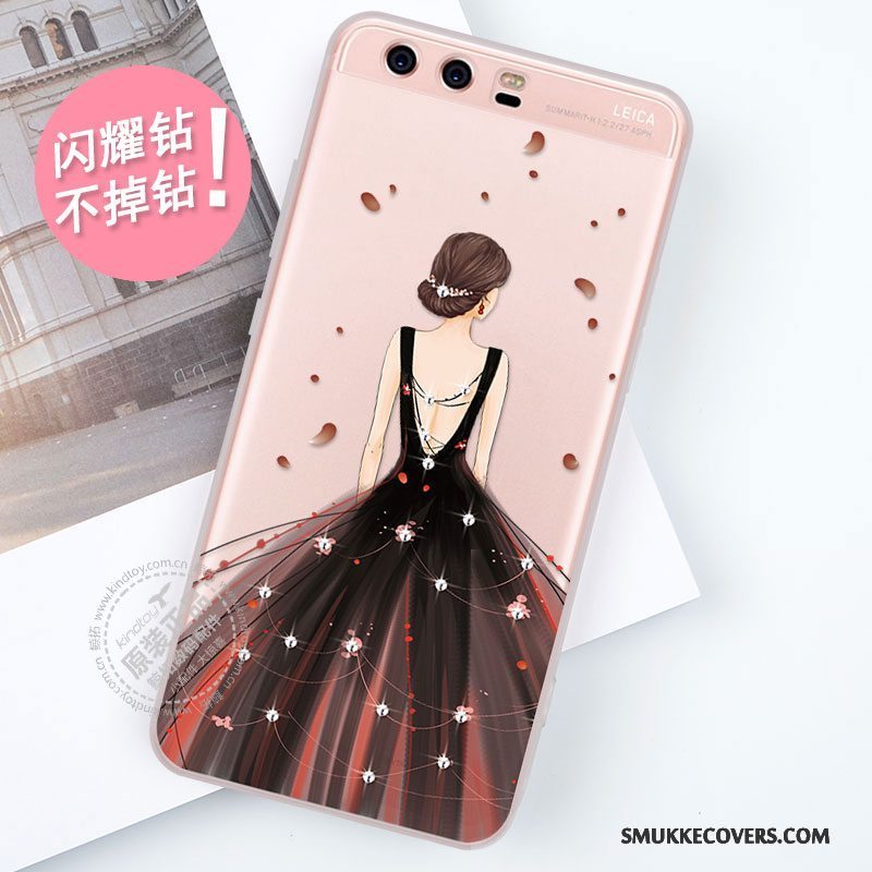 Etui Huawei P10 Silikone Trend Anti-fald, Cover Huawei P10 Strass Ny Telefon