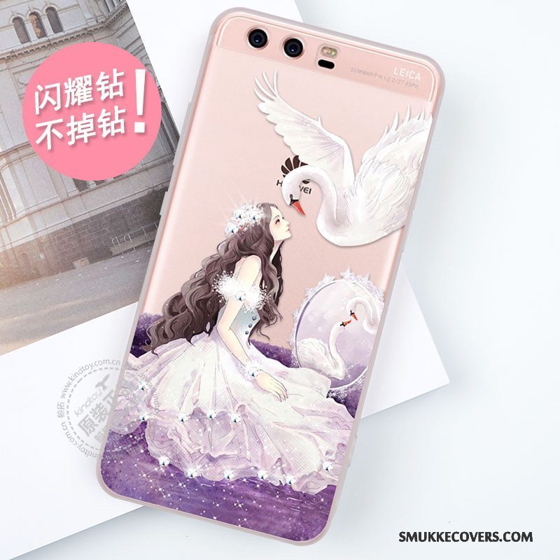 Etui Huawei P10 Silikone Trend Anti-fald, Cover Huawei P10 Strass Ny Telefon