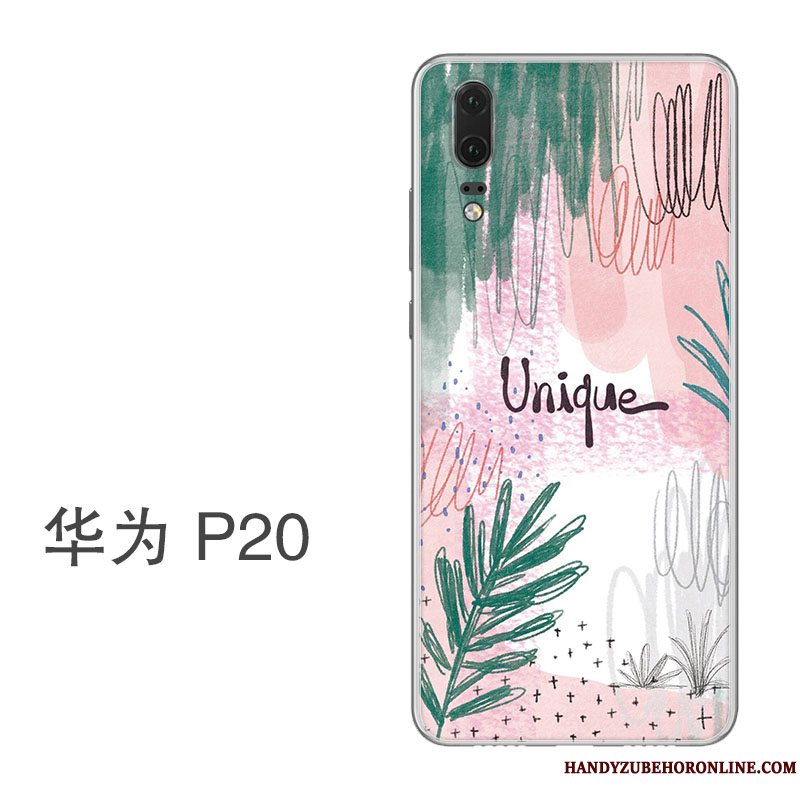 Etui Huawei P20 Blød Anti-fald Telefon, Cover Huawei P20 Relief Frisk Trend