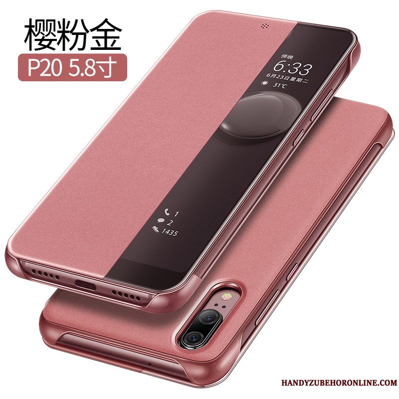 Etui Huawei P20 Kreativ Telefontynd, Cover Huawei P20 Tasker High End Lyserød