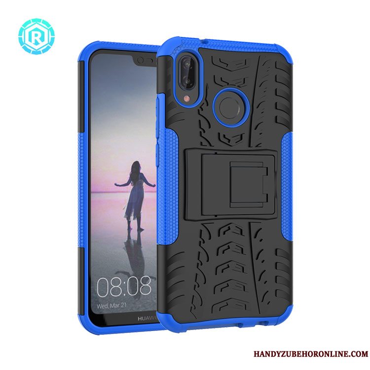 Etui Huawei P20 Lite Beskyttelse Armour Telefon, Cover Huawei P20 Lite Support Rød Tre Forsvar