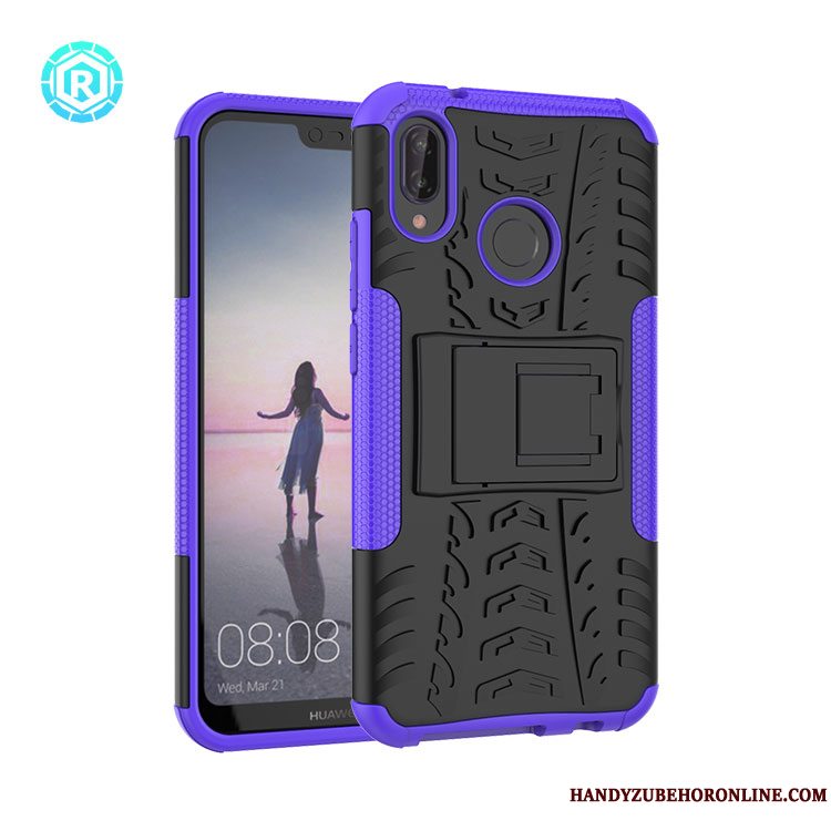 Etui Huawei P20 Lite Beskyttelse Armour Telefon, Cover Huawei P20 Lite Support Rød Tre Forsvar