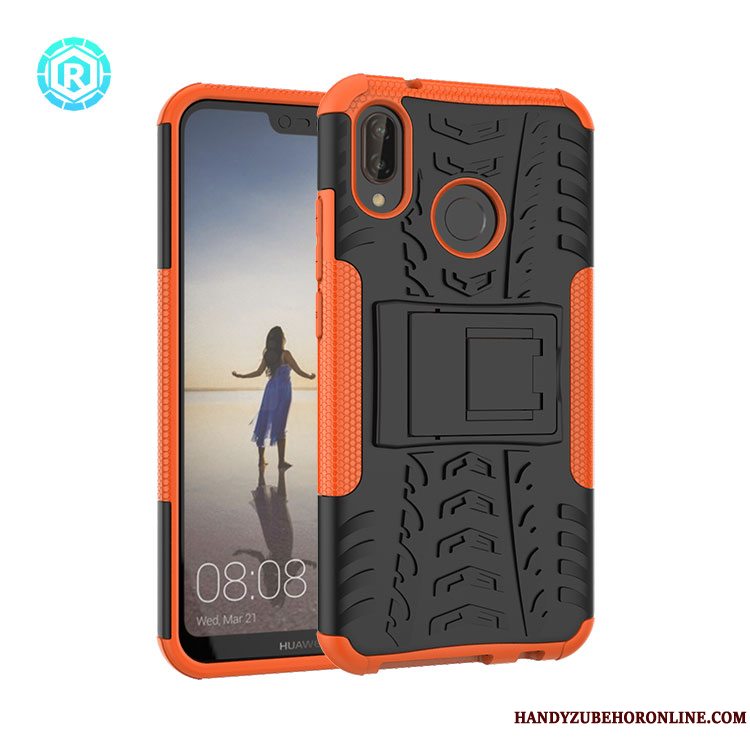 Etui Huawei P20 Lite Beskyttelse Armour Telefon, Cover Huawei P20 Lite Support Rød Tre Forsvar