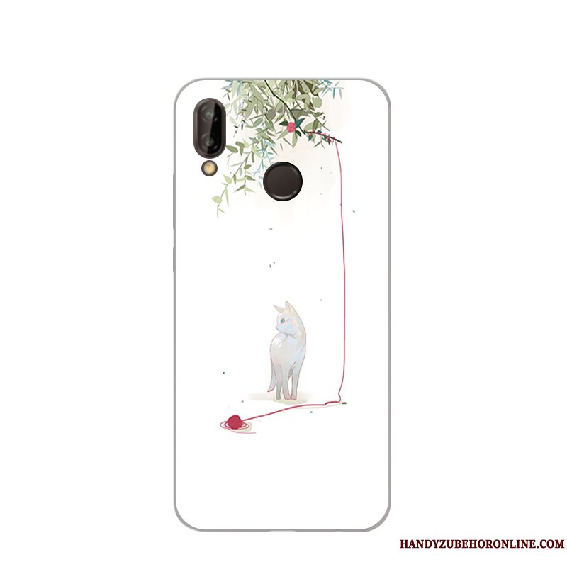 Etui Huawei P20 Lite Beskyttelse Telefonhvid, Cover Huawei P20 Lite Smuk Håndmalet