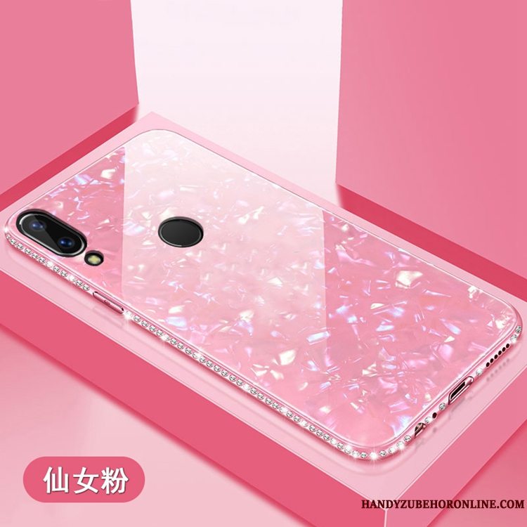 Etui Huawei P20 Lite Blød Anti-fald Lyserød, Cover Huawei P20 Lite Strass Telefon