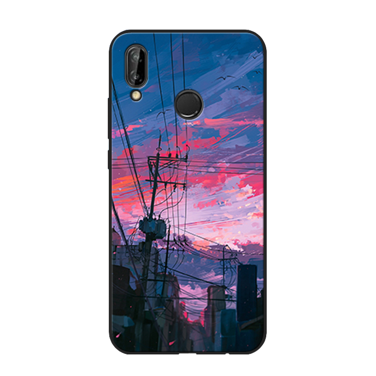 Etui Huawei P20 Lite Farve Telefon, Cover Huawei P20 Lite Silikone