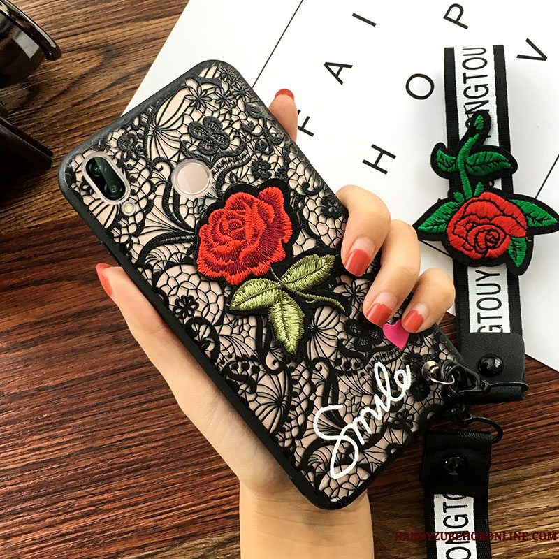 Etui Huawei P20 Lite Relief Telefonhvid, Cover Huawei P20 Lite Beskyttelse Hængende Ornamenter Trend