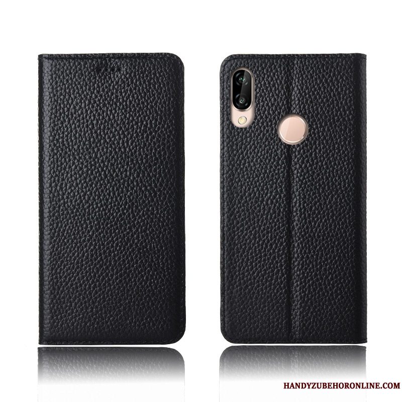 Etui Huawei P20 Lite Silikone Litchi Telefon, Cover Huawei P20 Lite Læder Ny Anti-fald