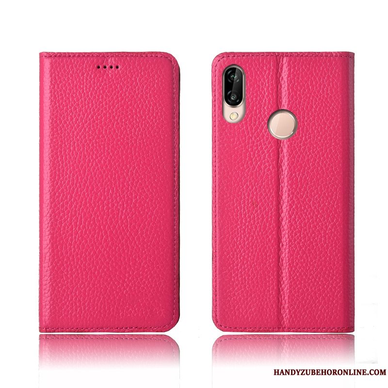 Etui Huawei P20 Lite Silikone Litchi Telefon, Cover Huawei P20 Lite Læder Ny Anti-fald