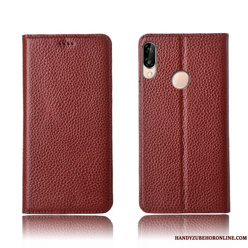 Etui Huawei P20 Lite Silikone Litchi Telefon, Cover Huawei P20 Lite Læder Ny Anti-fald