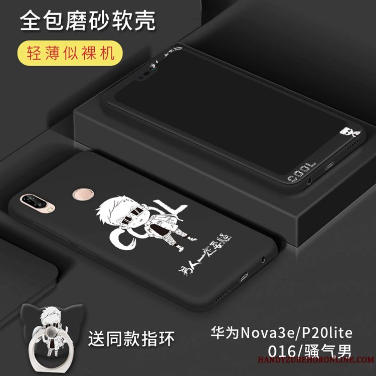 Etui Huawei P20 Lite Silikone Skærmbeskyttelse Hærdning, Cover Huawei P20 Lite Beskyttelse Gul Telefon