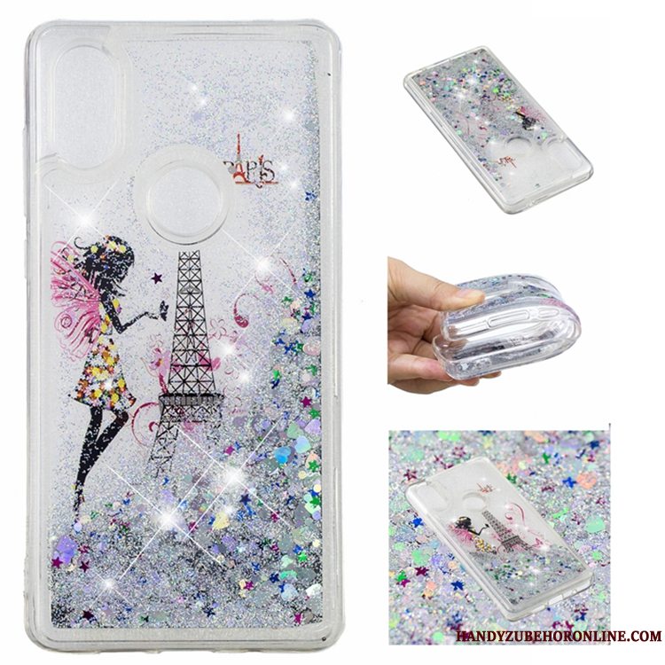 Etui Huawei P20 Lite Strass Quicksand Blå, Cover Huawei P20 Lite Stjerne Anti-fald