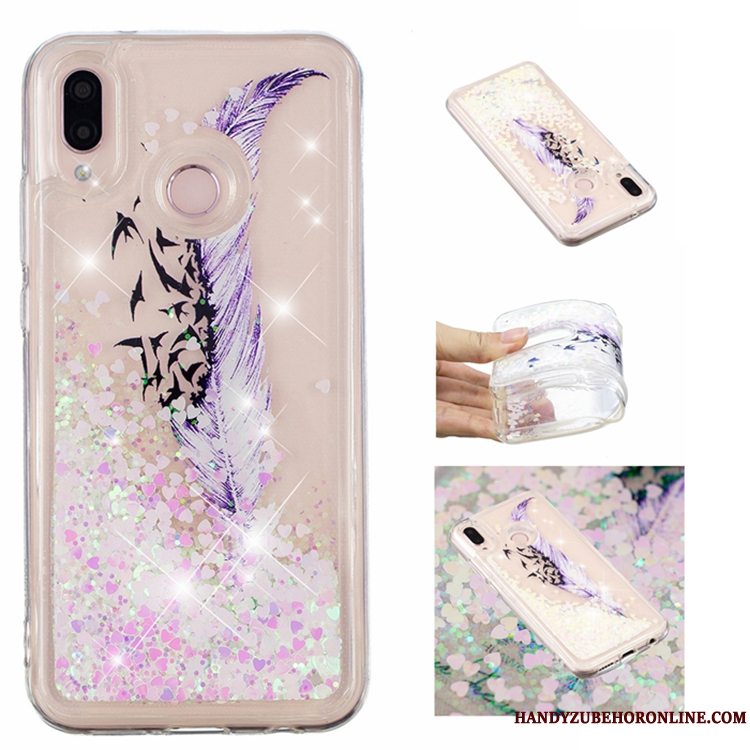 Etui Huawei P20 Lite Strass Quicksand Blå, Cover Huawei P20 Lite Stjerne Anti-fald