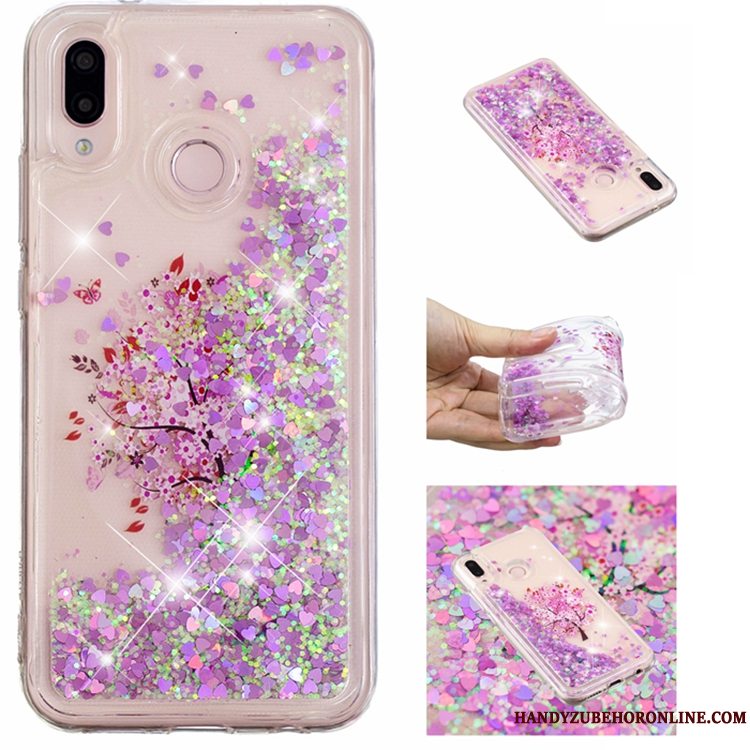 Etui Huawei P20 Lite Strass Quicksand Blå, Cover Huawei P20 Lite Stjerne Anti-fald