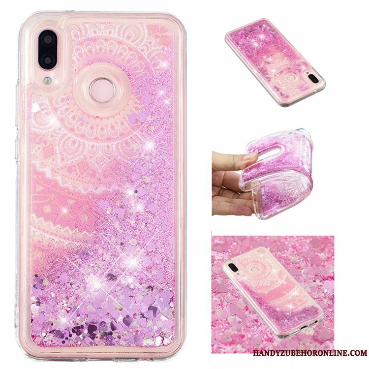 Etui Huawei P20 Lite Strass Quicksand Blå, Cover Huawei P20 Lite Stjerne Anti-fald