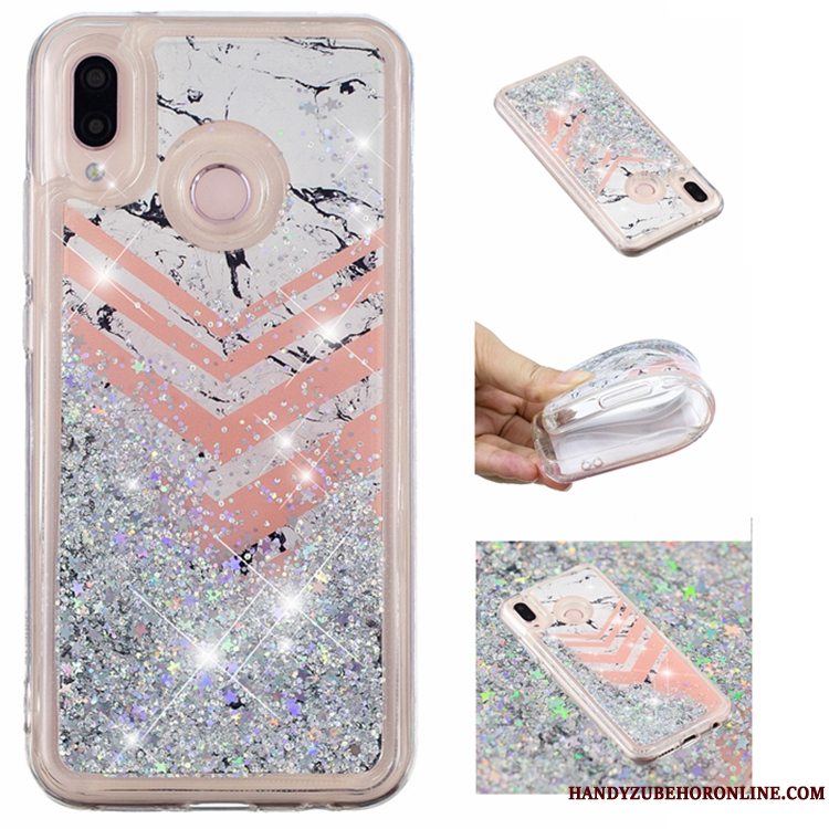 Etui Huawei P20 Lite Strass Quicksand Blå, Cover Huawei P20 Lite Stjerne Anti-fald