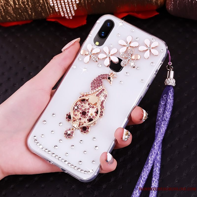 Etui Huawei P20 Lite Strass Telefonungdom, Cover Huawei P20 Lite Blød Lilla