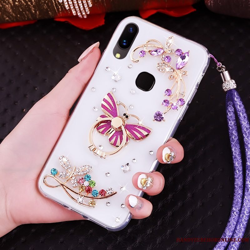 Etui Huawei P20 Lite Strass Telefonungdom, Cover Huawei P20 Lite Blød Lilla