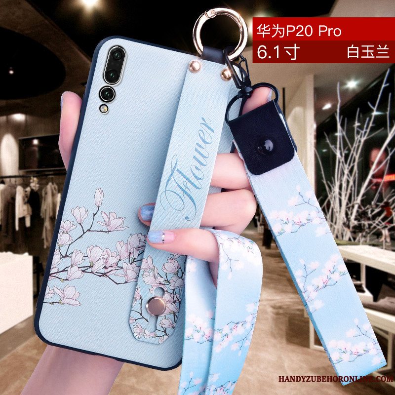 Etui Huawei P20 Pro Blød Hængende Ornamenter Blå, Cover Huawei P20 Pro Silikone Telefontynd