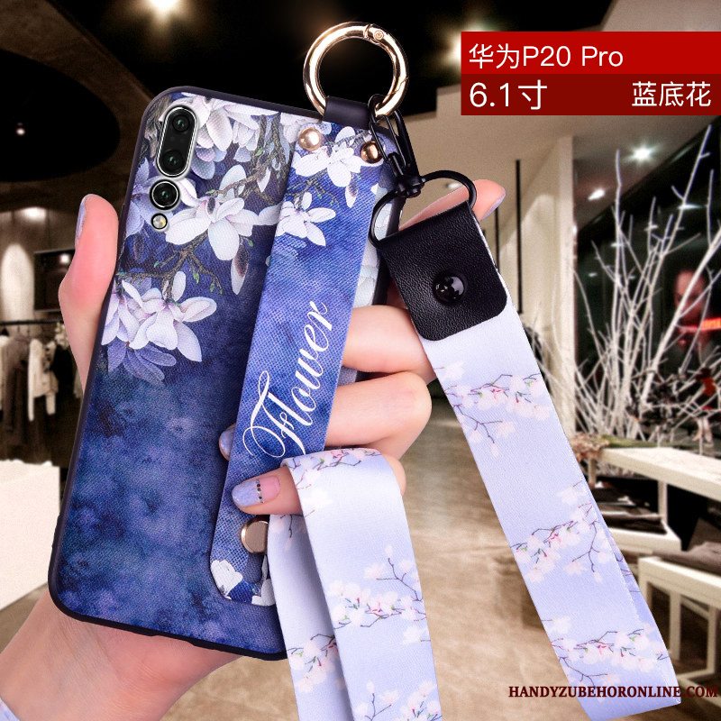 Etui Huawei P20 Pro Blød Hængende Ornamenter Blå, Cover Huawei P20 Pro Silikone Telefontynd