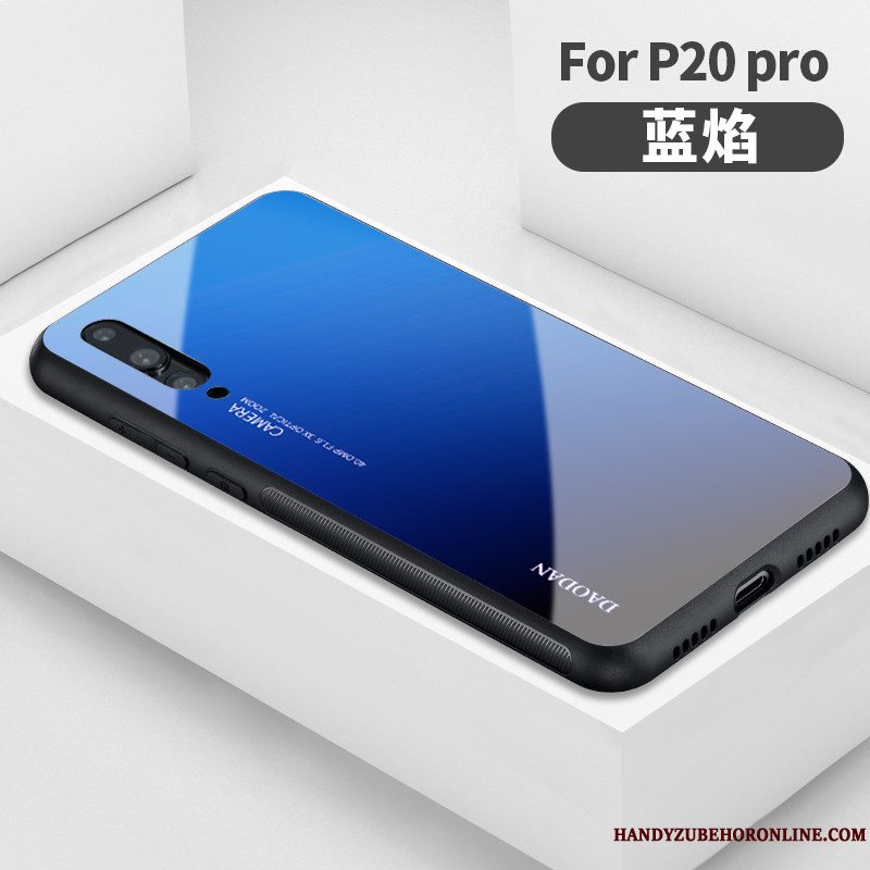Etui Huawei P20 Pro Silikone Hård Glas, Cover Huawei P20 Pro Tasker Elskeren Gradient