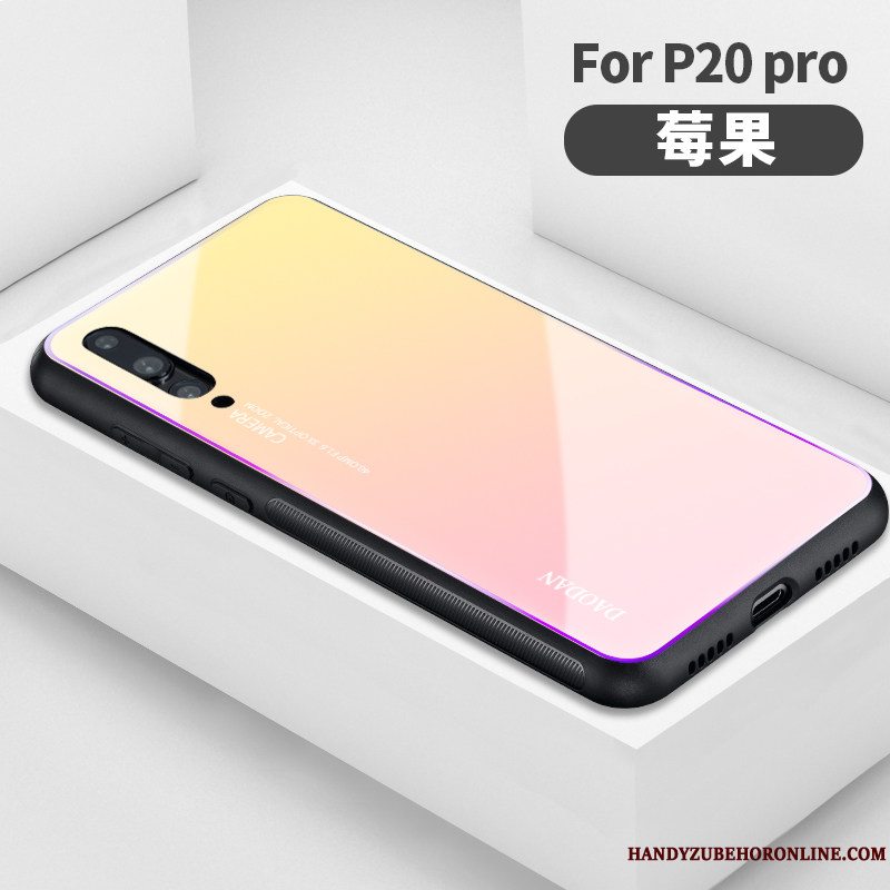 Etui Huawei P20 Pro Silikone Hård Glas, Cover Huawei P20 Pro Tasker Elskeren Gradient