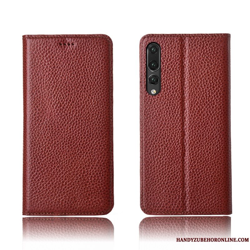 Etui Huawei P20 Pro Silikone Litchi Anti-fald, Cover Huawei P20 Pro Blød Telefonrød