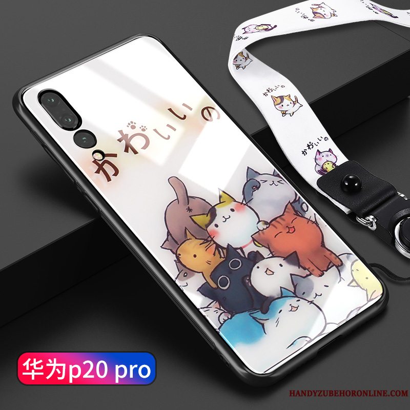 Etui Huawei P20 Pro Silikone Telefontynd, Cover Huawei P20 Pro Cartoon Hvid Glas